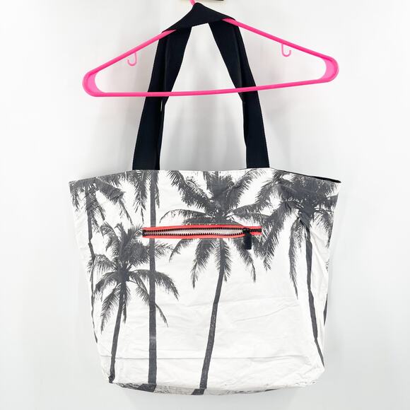 ALOHA Collection Handbags - ALOHA COLLECTION Palm Trees Bag Black Wet/Dry Tyvek Neon Coral Kalapana Beach